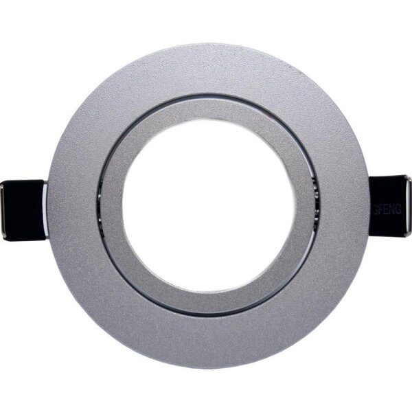 LEDlumi LLEBR02SI GU10 MR16 Spot Einbaurahmen Deckeneinbau rund schwenkbar silber matt