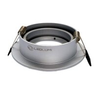 LEDlumi LLEBR02SI GU10 MR16 Spot Einbaurahmen Deckeneinbau rund schwenkbar silber matt