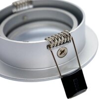 LEDlumi LLEBR02SI GU10 MR16 Spot Einbaurahmen Deckeneinbau rund schwenkbar silber matt