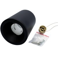 LEDlumi LLSPA01SW Aufbaugehäuse mit Einbaurahmen MR16 Spot GU10 Sockel IP44 rund konkav schwarz