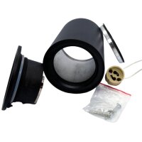 LEDlumi LLSPA01SW Aufbaugehäuse mit Einbaurahmen MR16 Spot GU10 Sockel IP44 rund konkav schwarz