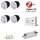 Gledopto Ledlumi Set - TunableWhite 4 Stück Spots LL32408-2065 Spiegel mit Meanwell Netzteil 40W