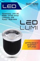 Gledopto Ledlumi Set - RGBW 8 Stück Spots LL52408 mit Meanwell Netzteil 100W