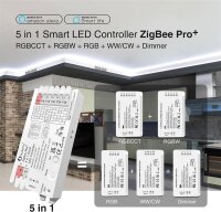 Gledopto LED Controller ZigBee 3.0 Pro+ 5 in 1, 12-24V, Max 20A Output  RGB+CCT / GL-C-201P