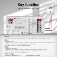 Gledopto LED Controller ZigBee 3.0 Pro+ 2 in 1,  2-wire/3-wire, 12-24V, Max 12A Output RGB+CCT