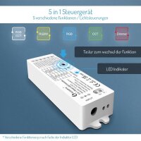 LED Controller ZigBee 3.0 Pro 5 in 1 Steuergerät Dimmer einfarbig, CCT, RGB, RGBW, RGBCCT