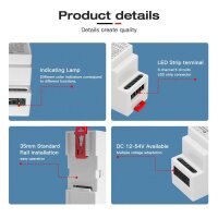 Gledopto ZigBee Pro Din-Schienen 5-IN-1 LED Controller, DC12-54V, 15A - GL-C-011P