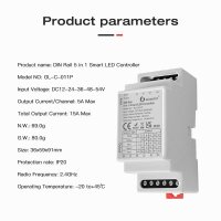 Gledopto ZigBee Pro Din-Schienen 5-IN-1 LED Controller, DC12-54V, 15A - GL-C-011P