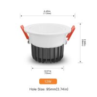 ZigBee Pro RGB+CCT 12W 113mm IP54 LED Einbaustrahler weiß Gledopto GL-D-007P