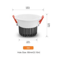 ZigBee Pro RGB+CCT 6W 93mm IP54 LED Einbaustrahler weiß Gledopto GL-D-006P