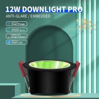 Gledopto ZigBee Pro RGB+CCT LED Downlight 12W CRI>90 schwarz matt IP40 - GL-D-010P