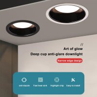 Gledopto ZigBee Pro RGB+CCT LED Downlight 12W CRI>90 schwarz matt IP40 - GL-D-010P