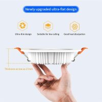 Gledopto ZigBee Pro Ultra-flaches RGB+CCT LED Downlight 6W CRI>90 Weiß - GL-D-013P