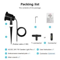 Gledopto ZigBee Pro RGB+CCT LED Gartenstrahler Connect 7W IP66 GL-G-003P