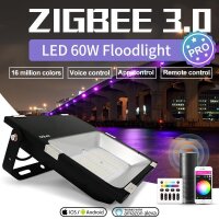 Gledopto RGBCCT Fluter Strahler Gartenstrahler ZigBee 3.0 Pro Farbwechsel Farbtemperatur 60W IP65