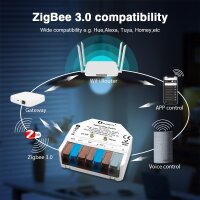 Gledopto Ultra-Mini ZigBee 3.0 Relais Schalter, AC100-240V, DC12-48V, Max 10A/16A / GL-C-310P