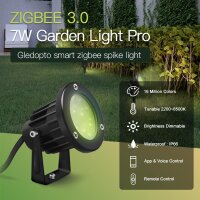 Gledopto RGBCCT Spot Strahler Gartenstrahler ZigBee 3.0 Pro Farbwechsel Farbtemperatur 7W IP65